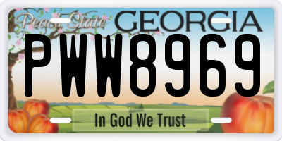 GA license plate PWW8969