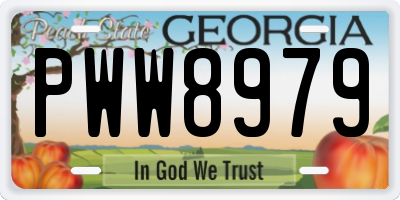 GA license plate PWW8979