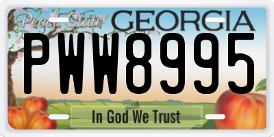 GA license plate PWW8995