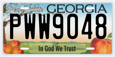 GA license plate PWW9048
