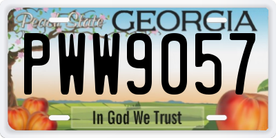GA license plate PWW9057