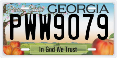GA license plate PWW9079