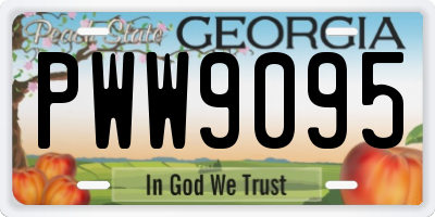 GA license plate PWW9095