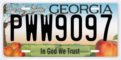 GA license plate PWW9097