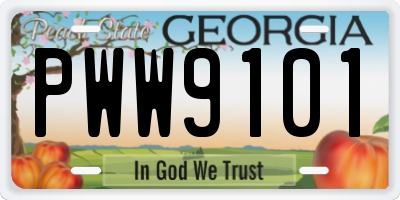 GA license plate PWW9101