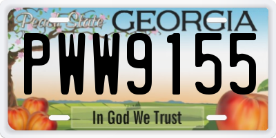 GA license plate PWW9155