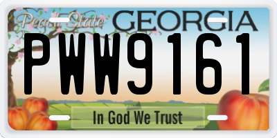 GA license plate PWW9161