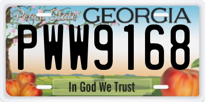 GA license plate PWW9168