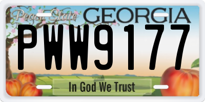 GA license plate PWW9177