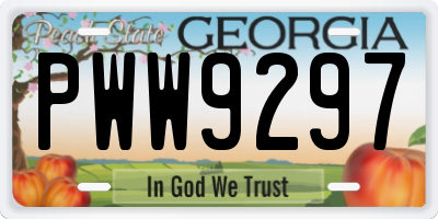 GA license plate PWW9297