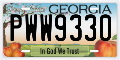 GA license plate PWW9330
