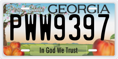 GA license plate PWW9397
