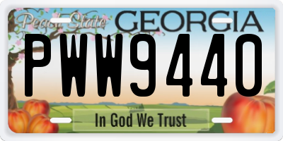 GA license plate PWW9440