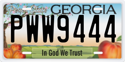 GA license plate PWW9444
