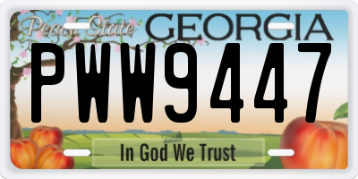 GA license plate PWW9447