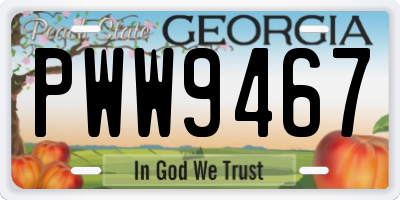 GA license plate PWW9467