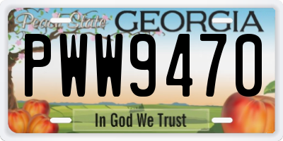 GA license plate PWW9470