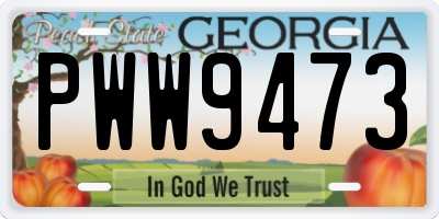 GA license plate PWW9473