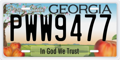 GA license plate PWW9477