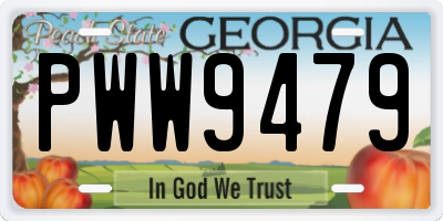 GA license plate PWW9479