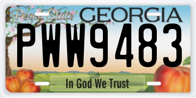 GA license plate PWW9483