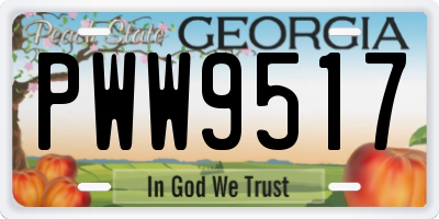 GA license plate PWW9517
