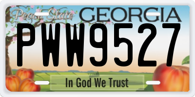 GA license plate PWW9527