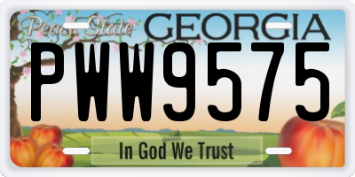 GA license plate PWW9575