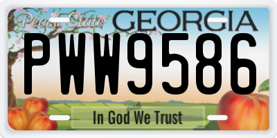 GA license plate PWW9586