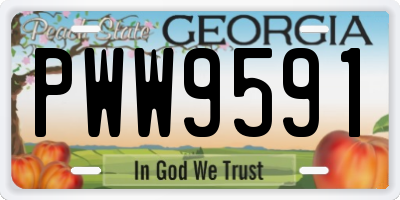 GA license plate PWW9591