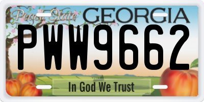 GA license plate PWW9662