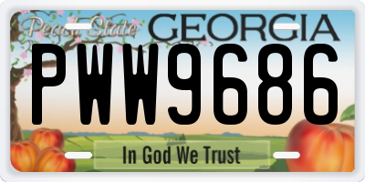 GA license plate PWW9686