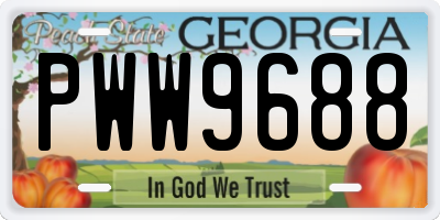 GA license plate PWW9688