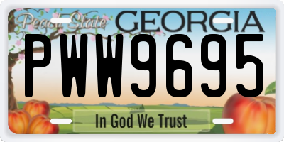 GA license plate PWW9695