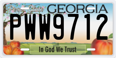 GA license plate PWW9712