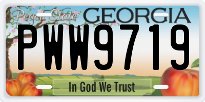 GA license plate PWW9719