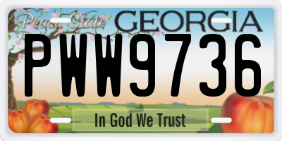 GA license plate PWW9736