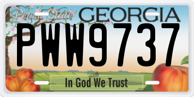 GA license plate PWW9737