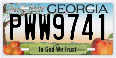GA license plate PWW9741