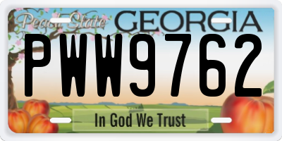 GA license plate PWW9762