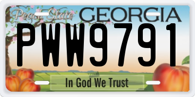 GA license plate PWW9791
