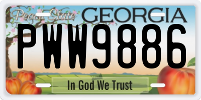 GA license plate PWW9886