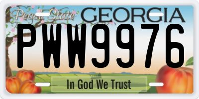 GA license plate PWW9976