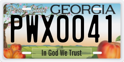 GA license plate PWX0041