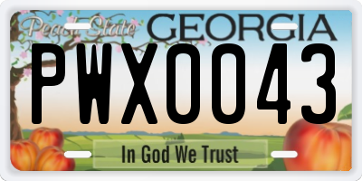 GA license plate PWX0043
