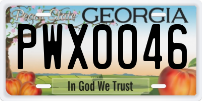 GA license plate PWX0046