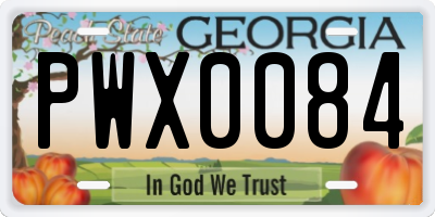 GA license plate PWX0084