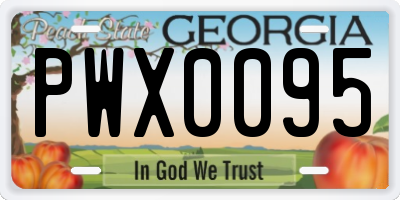 GA license plate PWX0095
