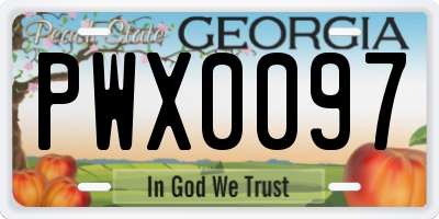 GA license plate PWX0097