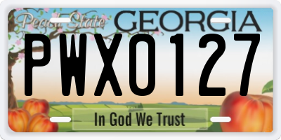 GA license plate PWX0127